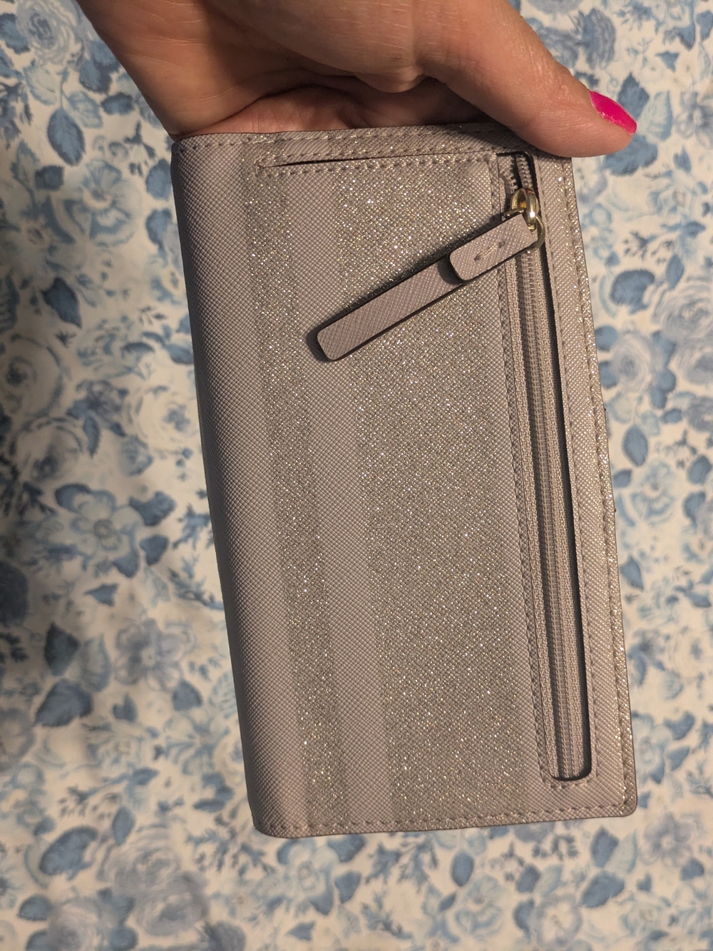 Kate Spade gray and silver glitter striped Tote and Wallet - Picture 10 of 10